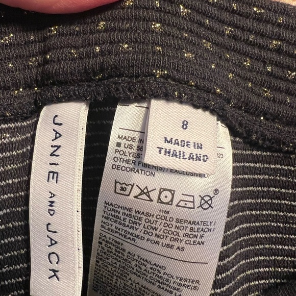 Janie and Jack black stretchy pants with gold details and buttons size 8 - Picture 5 of 6